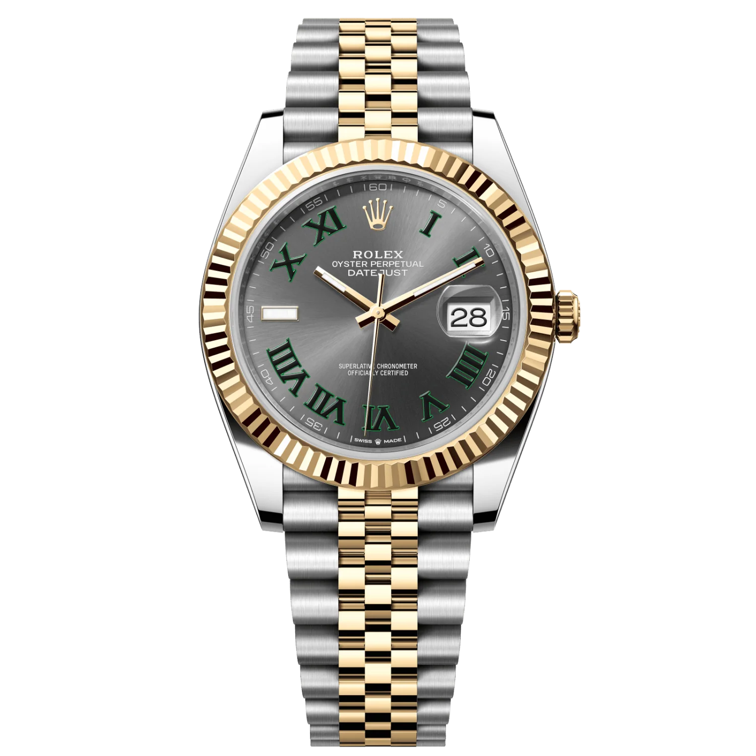 Rolex Datejust 'Wimbledon' 41 Fluted Jubilee Two-Tone 18k Yellow Gold Oystersteel Watch 2025 126333
