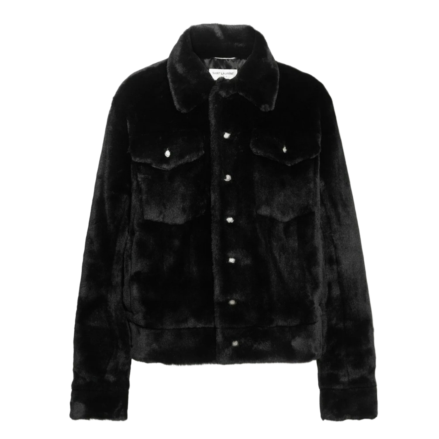 Saint Laurent 'Black' Faux Fur Trucker Jacket