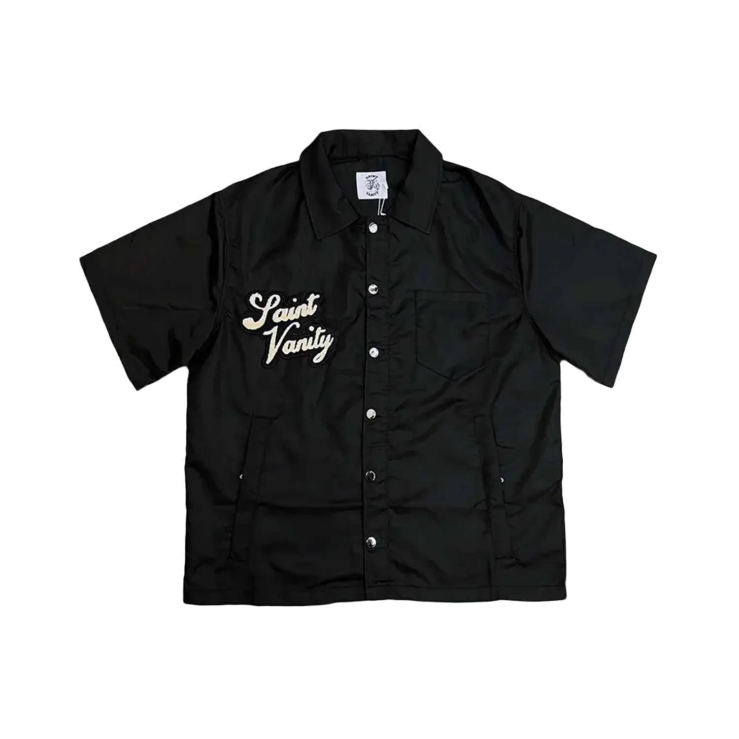 Saint Vanity 'Black' Nylon Button Up Top