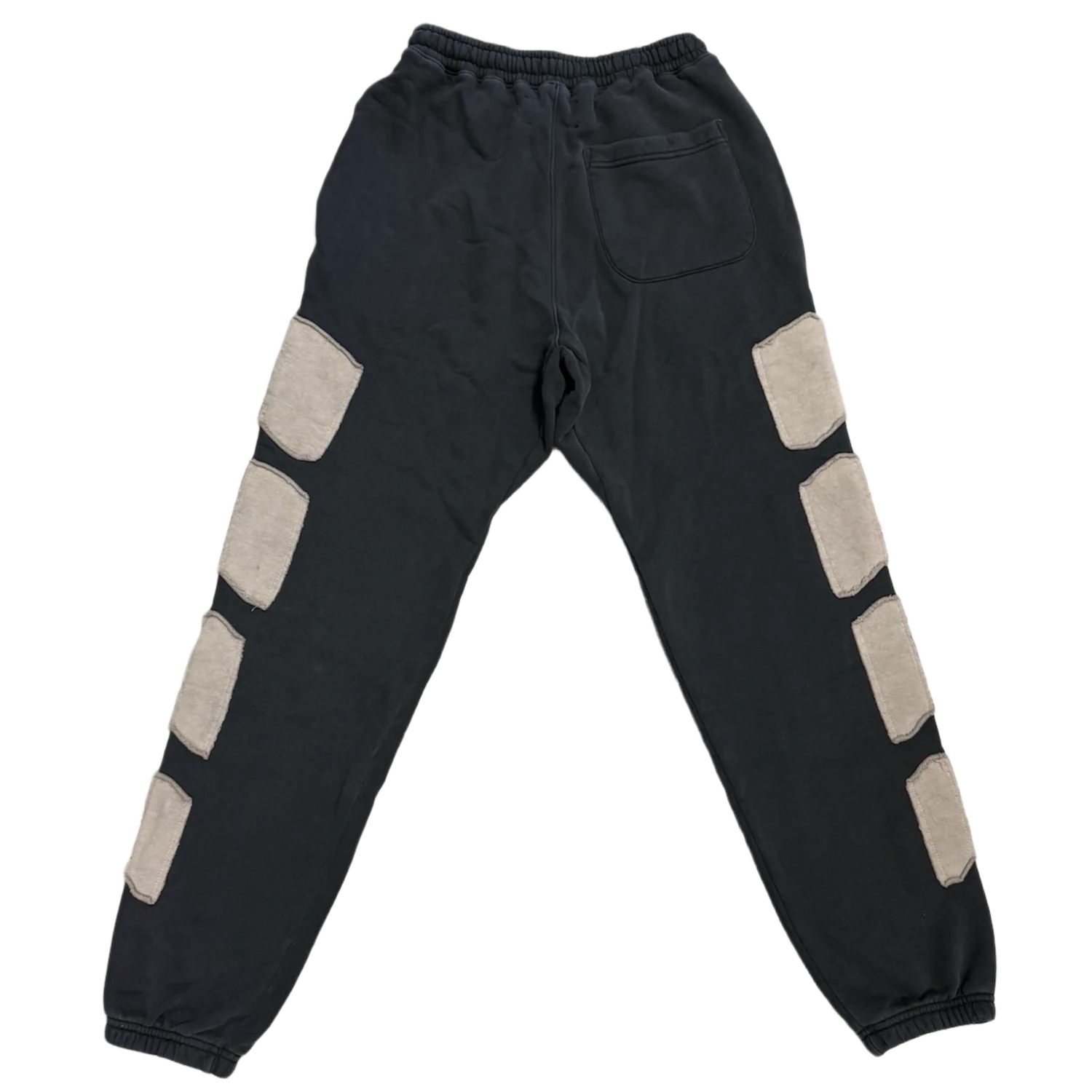 Satoshi Nakamoto 'Destroyed Black' Patchwork Moto Sweatpants - Image 2