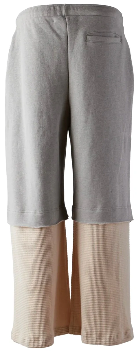 Satoshi Nakamoto 'Double Layer Studded' Grey Cream Sweatpants - Image 2