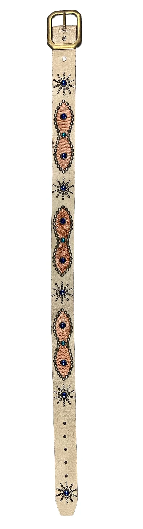 Studded 'Blue Sun' Tan Belt - Image 2