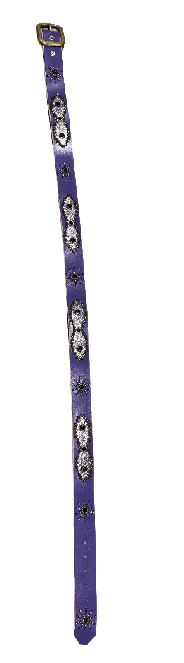 Studded 'Silver Chrome Leather/ Sun Gem' Purple Belt - Image 2