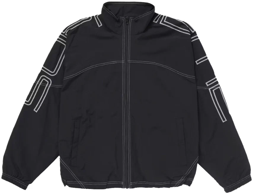 Supreme 'Black' Spellout Embroidered Track Jacket
