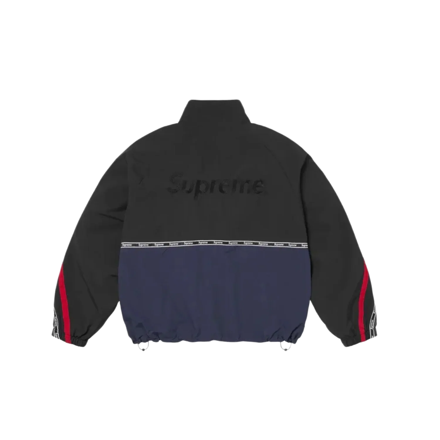 Supreme Logo 'Navy' Taping Track Jacket - Image 2