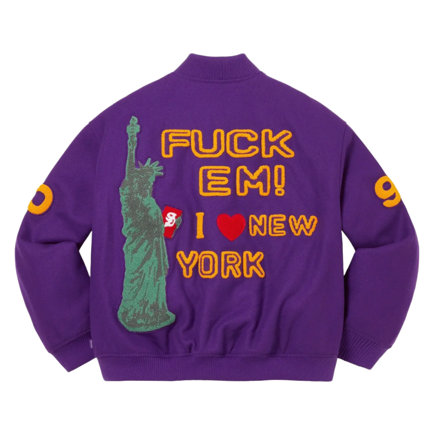 Supreme 'Purple' New York Varsity Jacket - Image 2