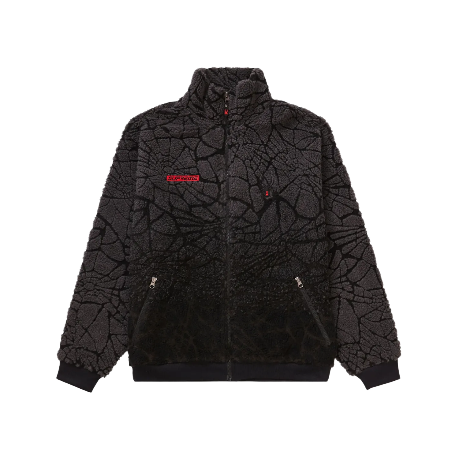 Supreme Spyder Web Polar Fleece Jacket Black