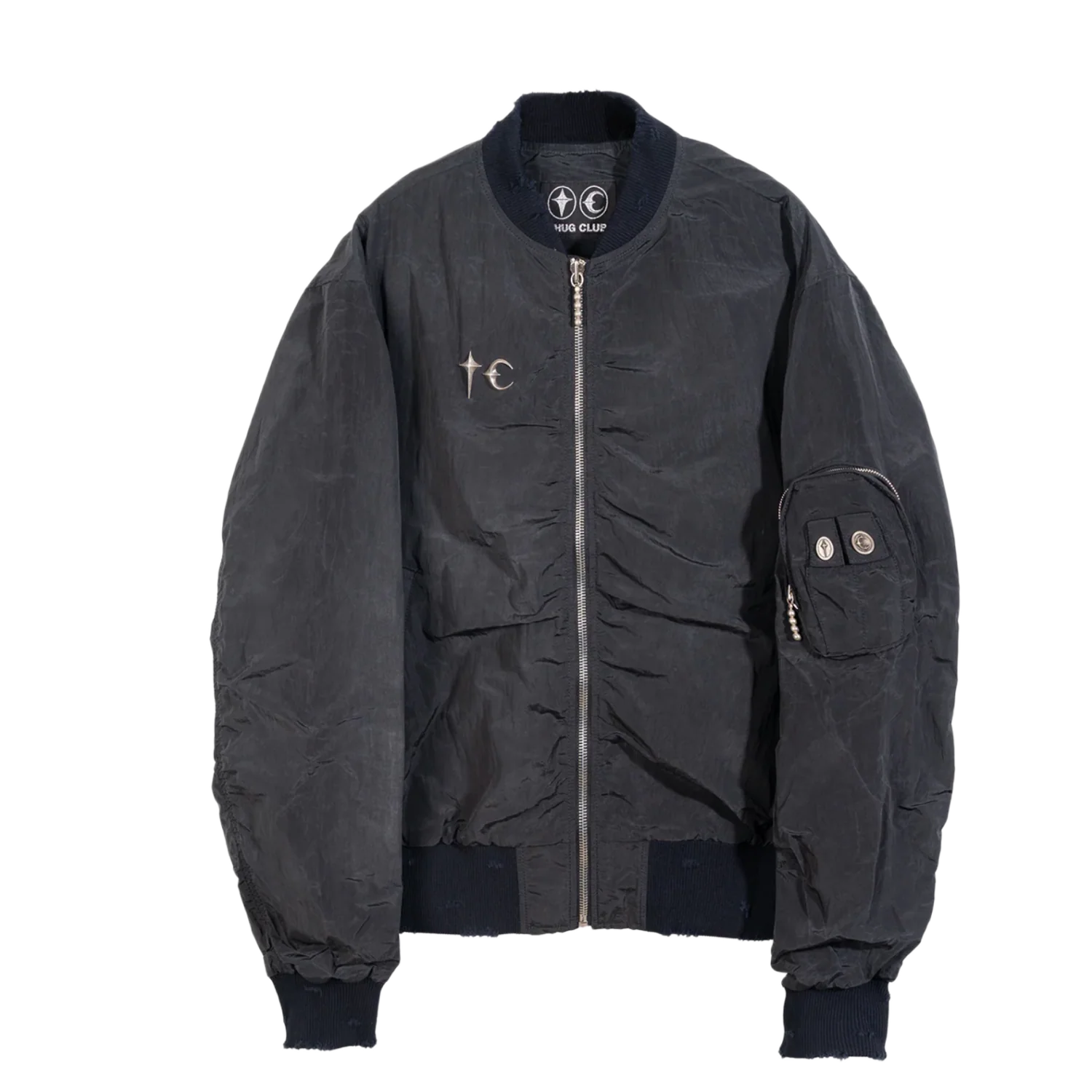 Thug Club 'Scarred Charlie' Black Bomber Jacket