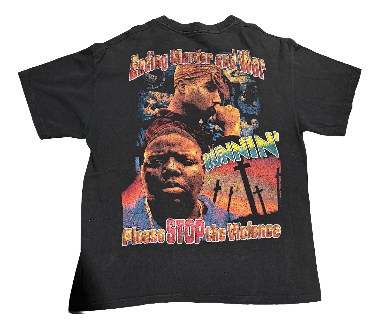 Tupac x Biggie 'Stop The War' Vintage Tee - Image 2