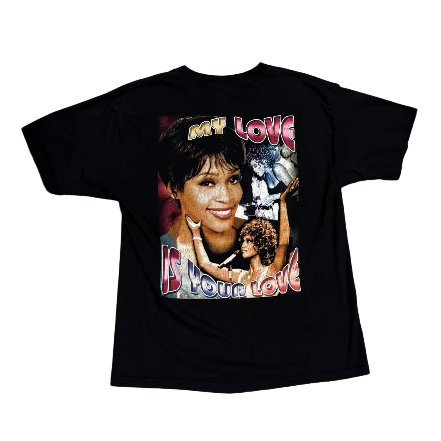 Whitney Houston 'My Love' Black Vintage Tee - Image 2