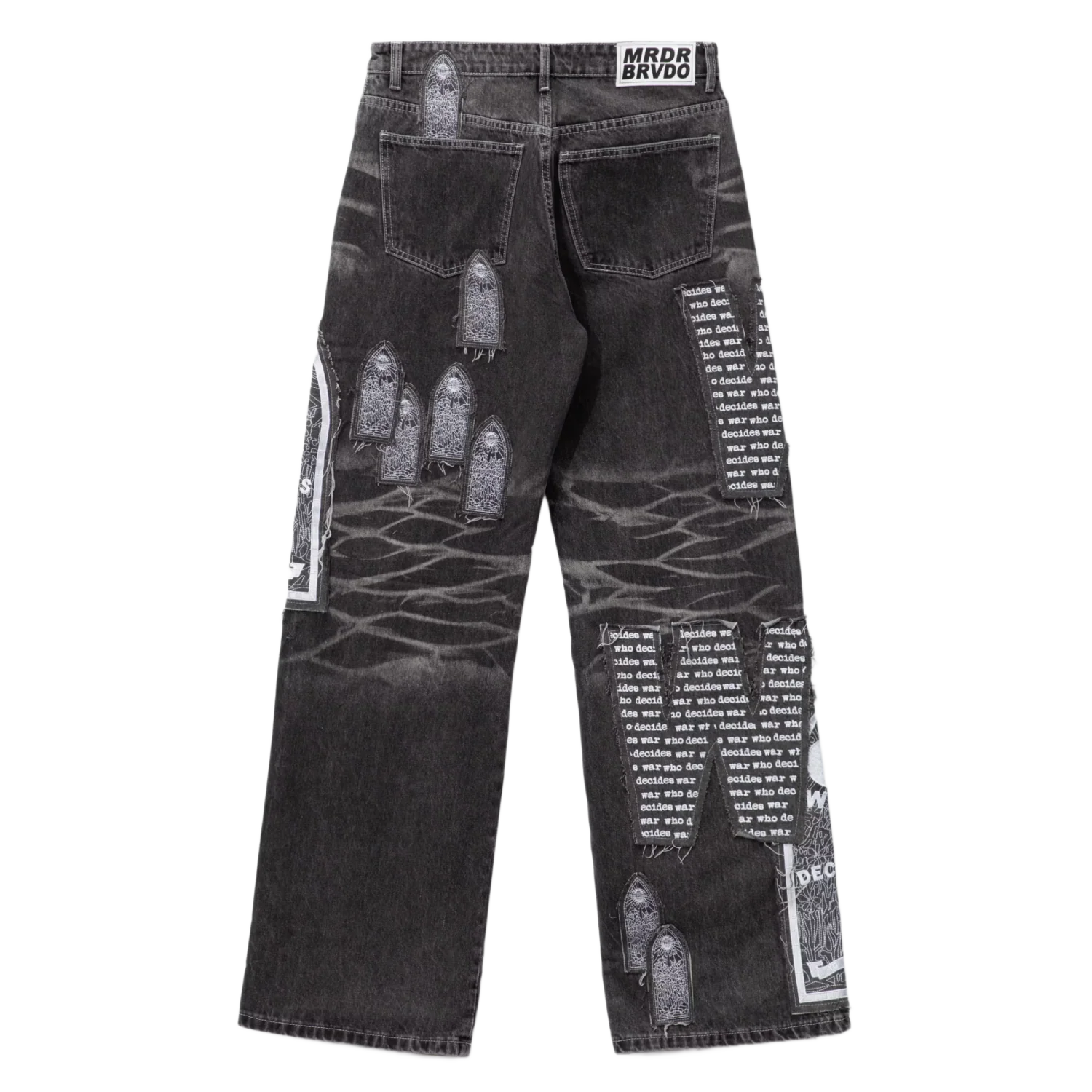 Who Decides War 'Motif Patch' Black Jeans - Image 2